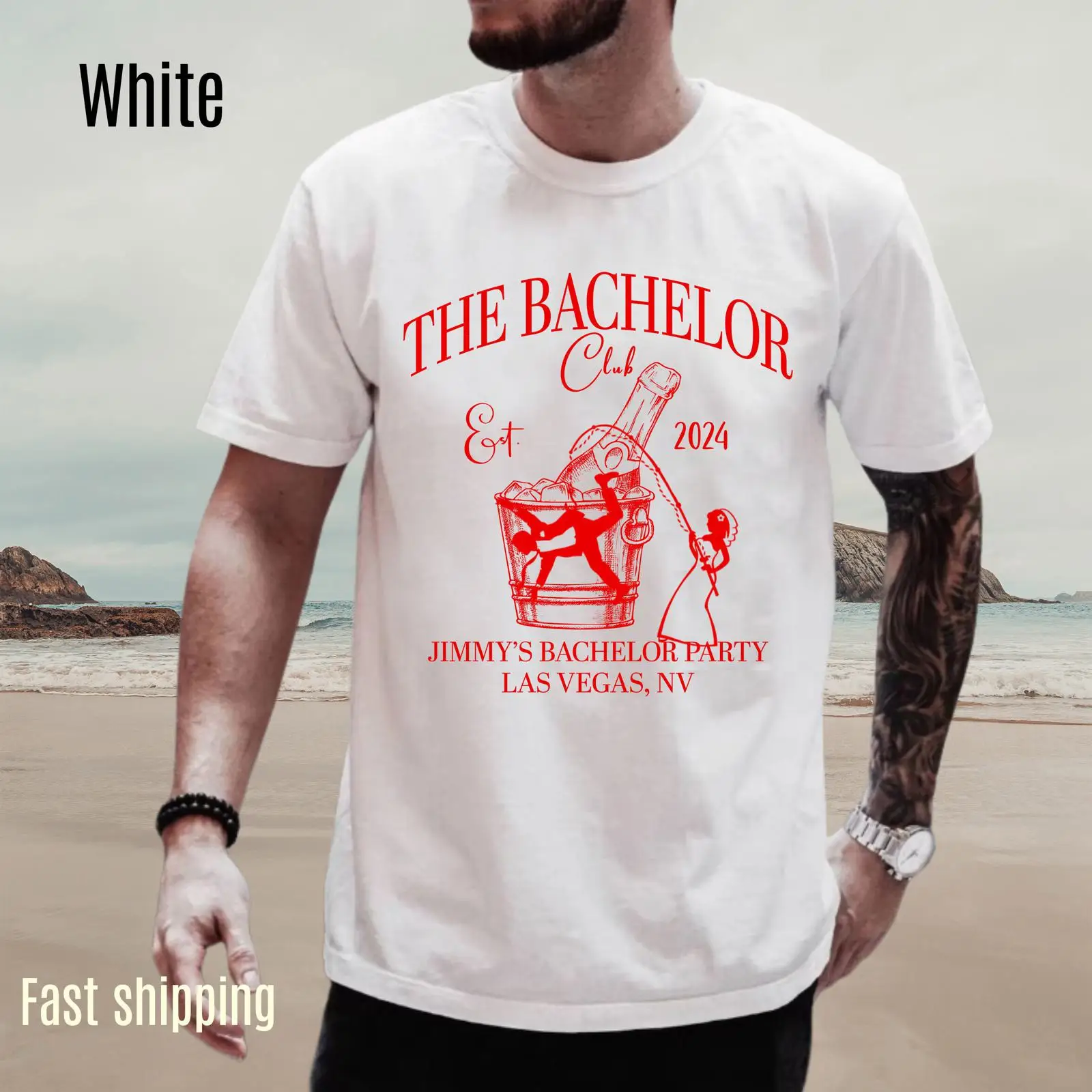 Men'S Grooming Vegas - Camiseta personalizada The Bachelor Club 2024,
