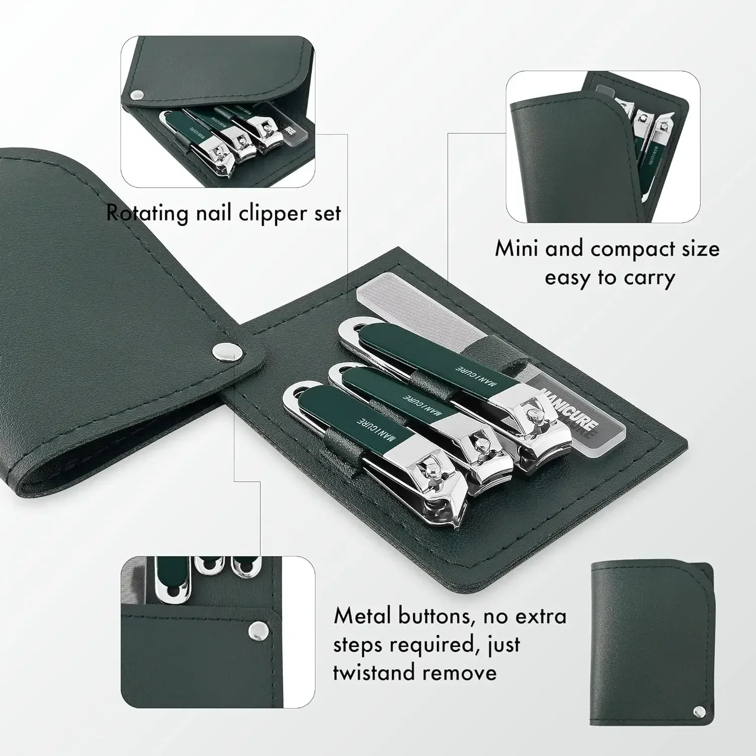 Juego de 4 Cortaúñas Profesion - Mens Grooming Travel Kit reseña y precio