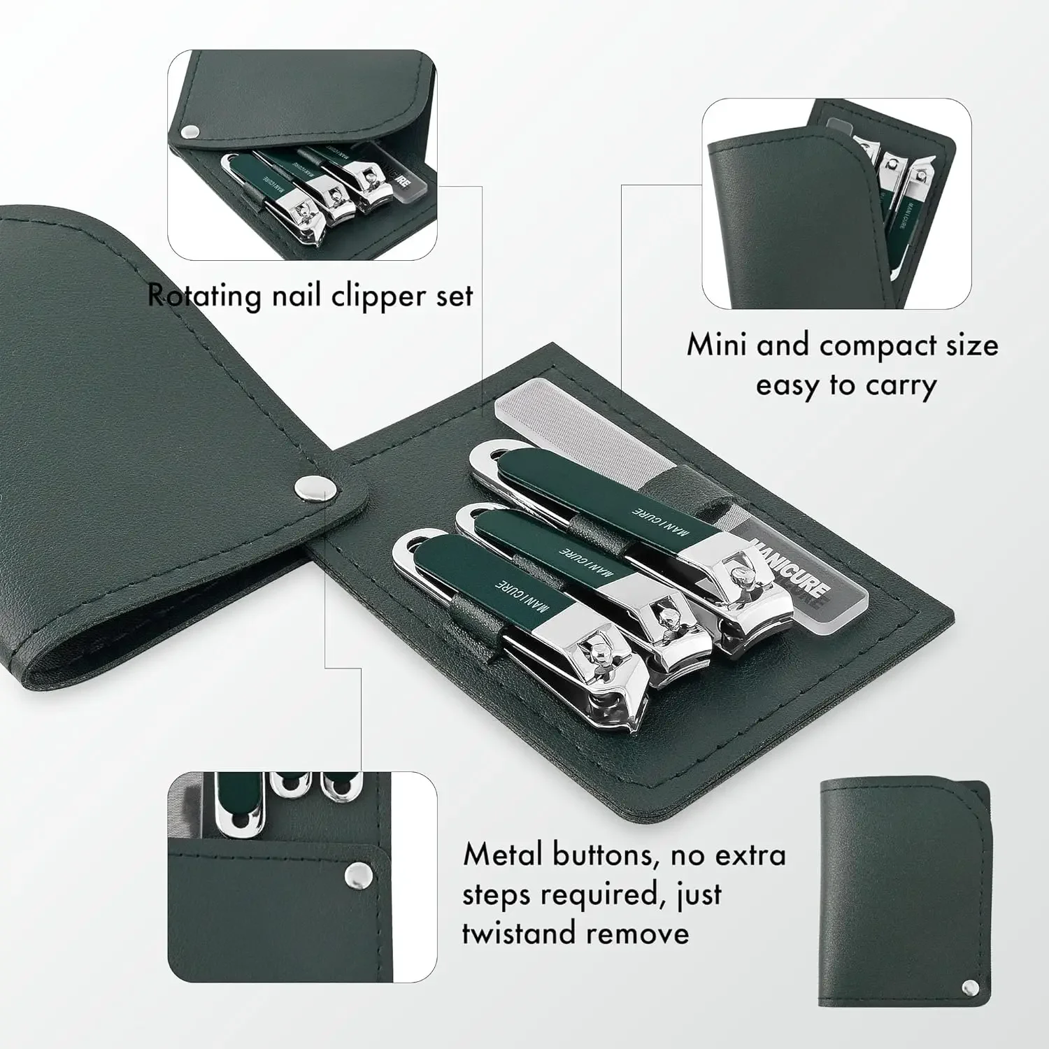 Juego de 4 Piezas de Cortaúñas - Mens Grooming Travel Kit reseña y precio