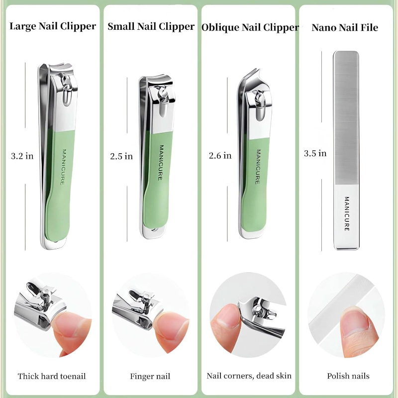 Juego de manicura de 4 piezas, - Mens Grooming Travel Kit reseña y precio