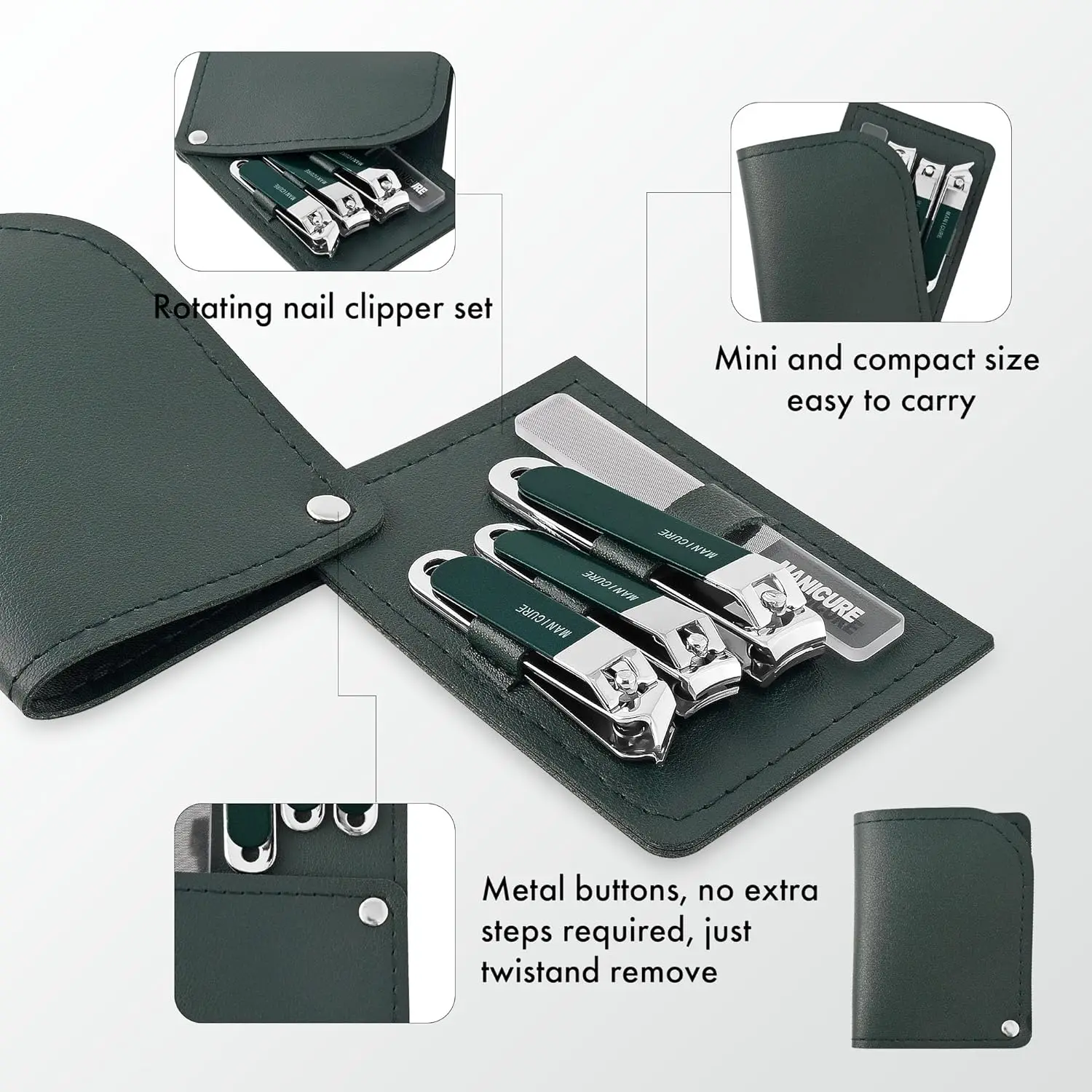 Juego de 4 Piezas de Cortaúñas - Mens Grooming Travel Kit reseña y precio