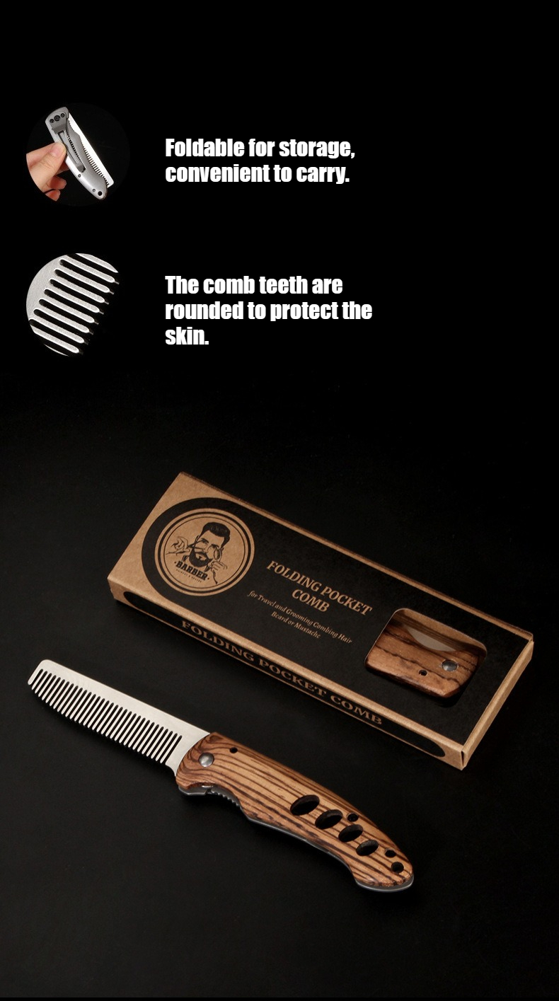 Peine Plegable de Madera y Met - Mens Grooming Travel Kit reseña y precio